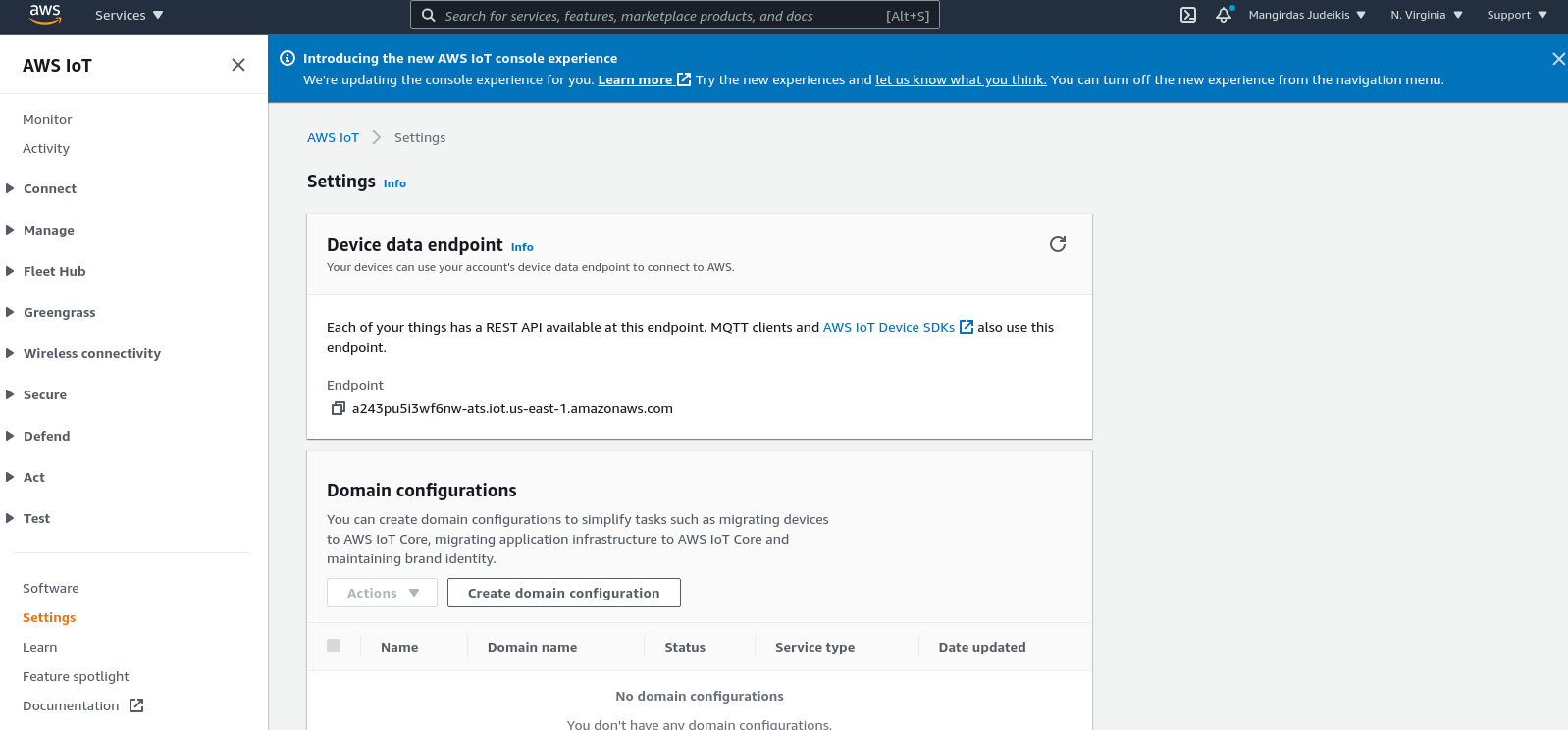 IoT Core Settings