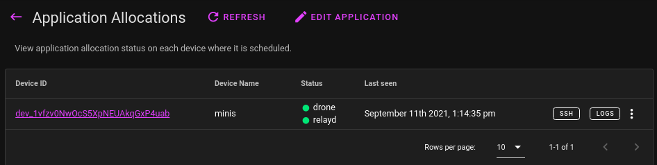 Allocations page
