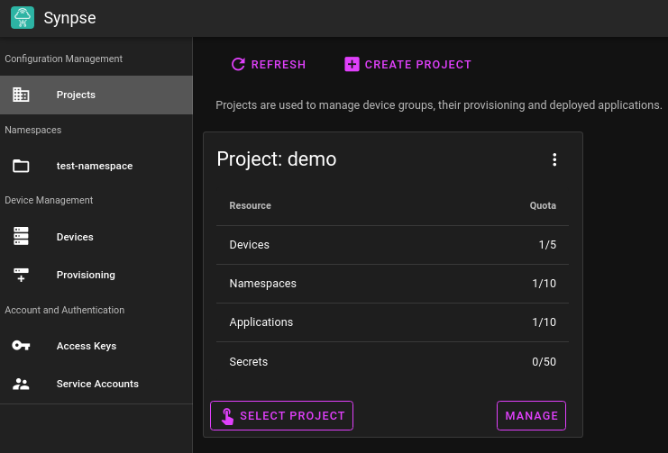 Projects UI