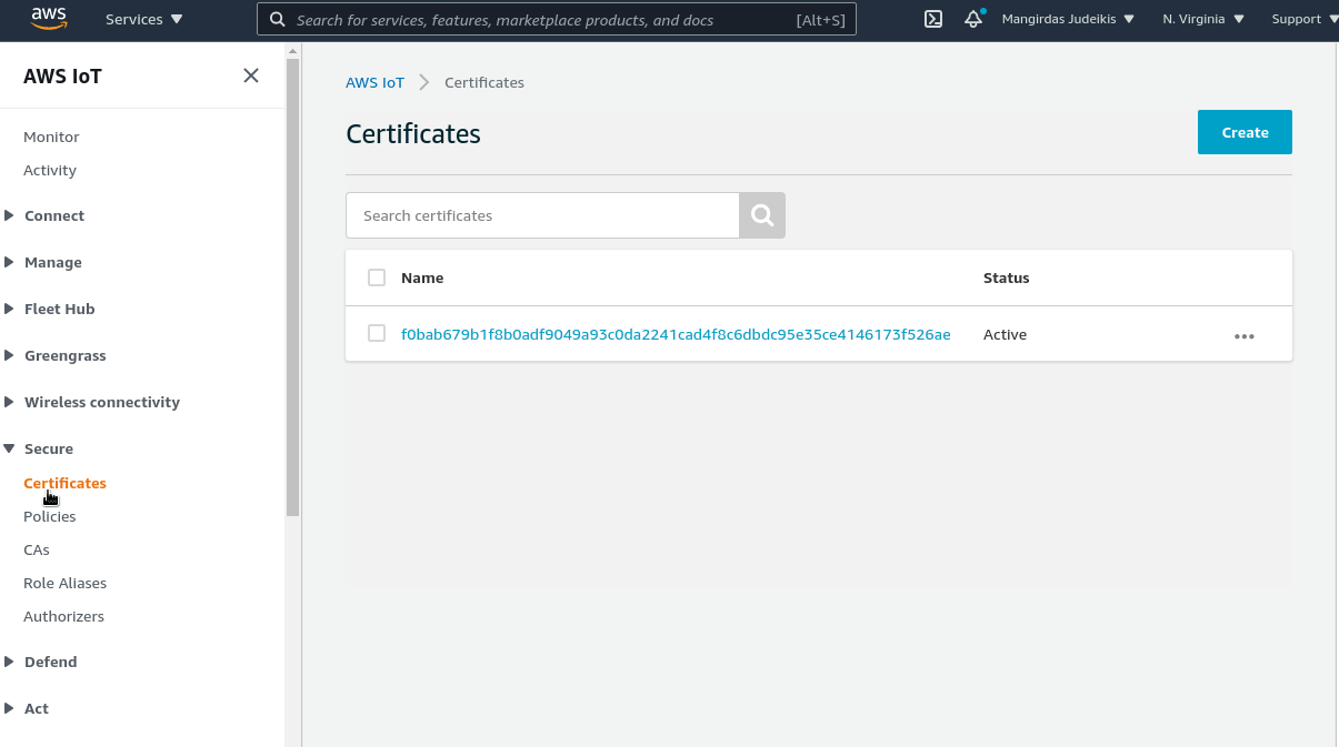 Attach certificate
